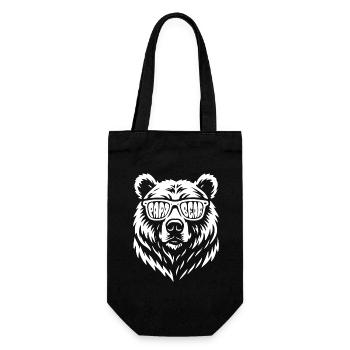 Papa Bear - Vatertag - Geschenk - Geschenkbeutel für Flaschen - Schwarz - Vorne