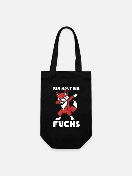 Bin halt ein Fuchs - schlau und clever - dabbing - Geschenkbeutel für Flaschen - Schwarz