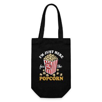 I'm just here for the Popcorn - crispy & delicious - Gift Bag for Bottles - black - Front