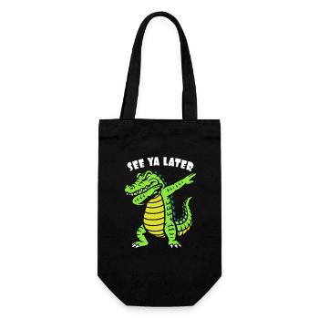 See ya later - Alligator dabbing - Crocodile - Gift Bag for Bottles - black - Front
