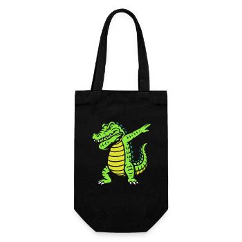 Alligator dabbing - Krokodil - Geschenk - Geschenkbeutel für Flaschen - Schwarz - Vorne
