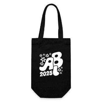 Abi 25 - Abitur - Blumen Geschenk - Geschenkbeutel für Flaschen - Schwarz - Vorne