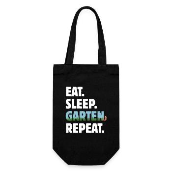 Eat Sleep Garten Repeat - Gärtner Geschenk - Geschenkbeutel für Flaschen - Schwarz - Vorne