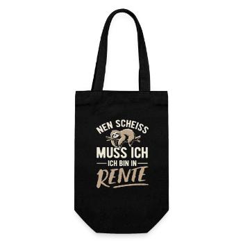 Nen Scheiss muss ich ich bin in Rente - Faultier - Geschenkbeutel für Flaschen - Schwarz - Vorne