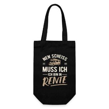 Nen Scheiss muss ich, ich bin in Rente 2025 - Geschenkbeutel für Flaschen - Schwarz - Vorne