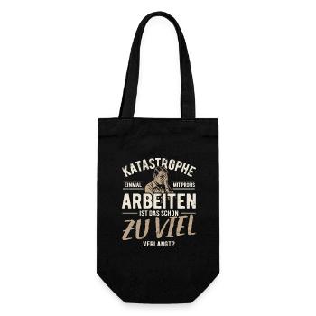 Katastrophe - einmal mit Profis arbeiten - Geschenkbeutel für Flaschen - Schwarz - Vorne