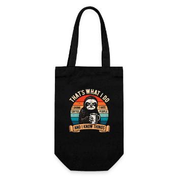 Je bois du café, je déteste les gens et je sais des choses - Sac à bouteille - noir - Devant