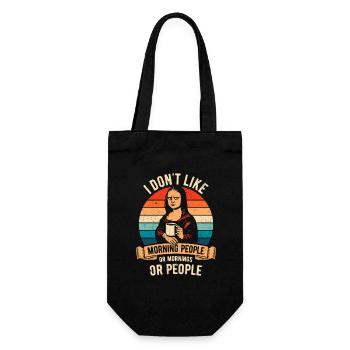 Je n’aime pas Morning People - Mona Lisa Coffee - Sac à bouteille - noir - Devant