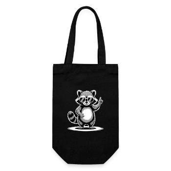 Waschbär - Geschenkbeutel für Flaschen - Schwarz - Vorne