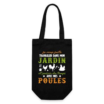 Travailler Jardin Poules Jardinier Humour Cadeau - Sac à bouteille - noir - Devant
