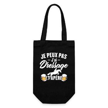 Je peux pas j'ai dressage et apéro - Sac à bouteille - noir - Devant