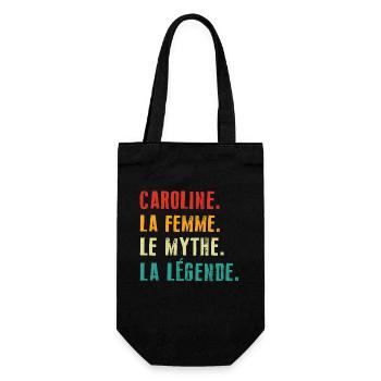 Caroline la femme le mythe la légende Cadeau - Sac à bouteille - noir - Devant