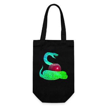 schlange e 5 - Geschenkbeutel für Flaschen - Schwarz - Vorne