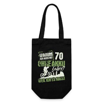 70 Geburtstag Mountainbiker 70 Jahre - Geschenkbeutel für Flaschen - Schwarz - Vorne
