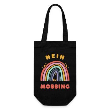 Nein zu Mobbing - Stoppt Mobbing! - Geschenkbeutel für Flaschen - Schwarz - Vorne