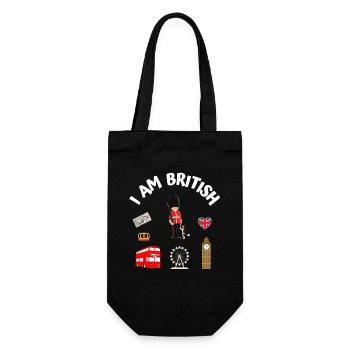 I am british - Geschenkbeutel für Flaschen - Schwarz - Vorne