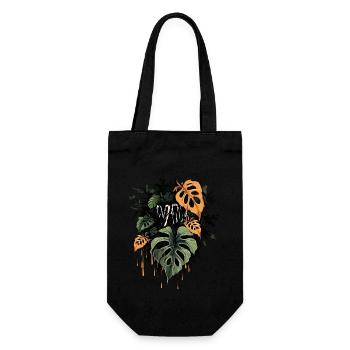 Dripping Monstera Leaves - by variegated.mind - Geschenkbeutel für Flaschen - Schwarz - Vorne