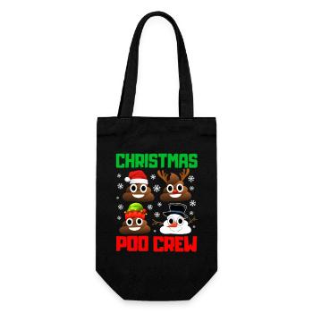 Weihnachten Crew Lustiger Weihnachtspyjama - Geschenkbeutel für Flaschen - Schwarz - Vorne