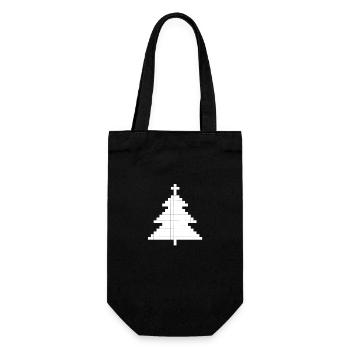 Weihnachten Weihnachtsbaum Digital Pixel Gamer Ner - Geschenkbeutel für Flaschen - Schwarz - Vorne