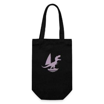 Dinosaur T-Rex Sailboat Silhouette minimalisti - Gift Bag for Bottles - black - Front