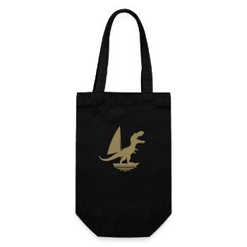 Dinosaure T-Rex Voilier Silhouette minimaliste - Sac à bouteille - noir - Devant