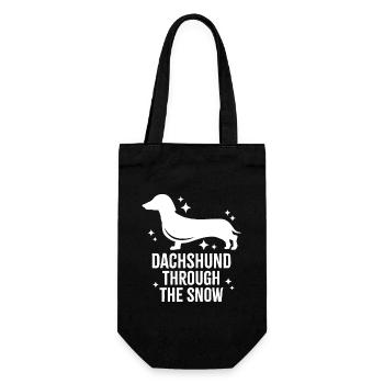 Dachshund Through The Snow - Gift Bag for Bottles - black - Front