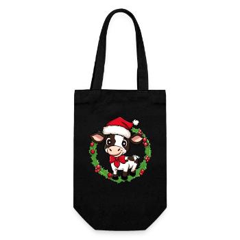Cows Christmas - Gift Bag for Bottles - black - Front
