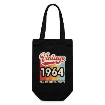Jahrgang 1964 - Geschenkbeutel für Flaschen - Schwarz - Vorne