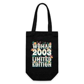 Birthday Woman born in 2003 Woman 20 years - Gift Bag for Bottles - black - Front