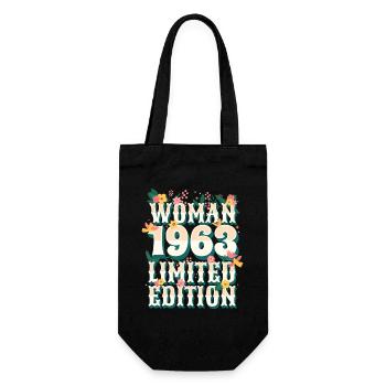 Birthday Woman born in 1963 Woman 60 years - Gift Bag for Bottles - black - Front
