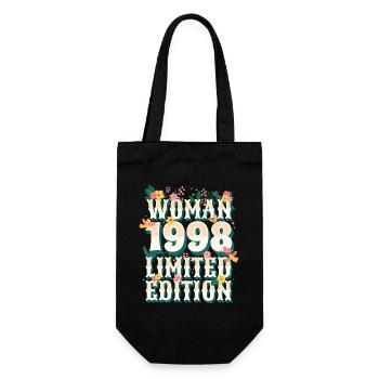 Birthday Woman born in 1998 Woman 25 years - Gift Bag for Bottles - black - Front