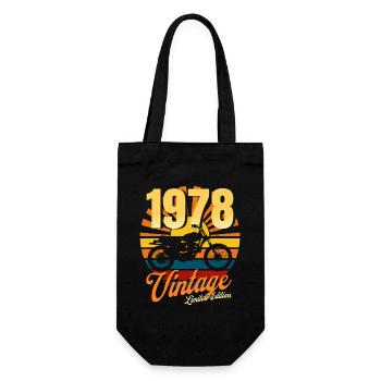 Motorcycle born in 1978 birthday 45 years biker - Gift Bag for Bottles - black - Front