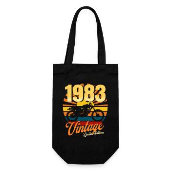 Motorrad Jahrgang 1983 Jubiläum 40 Jahre Biker - Geschenkbeutel für Flaschen - Schwarz - Vorne