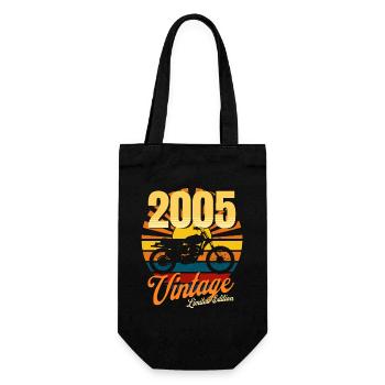 Motorrad Jahrgang 2005 Geburtstag 18 Jahre Biker - Geschenkbeutel für Flaschen - Schwarz - Vorne