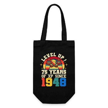 Niveau 75 1948 Anniversaire Gamer 75 ans - Sac à bouteille - noir - Devant