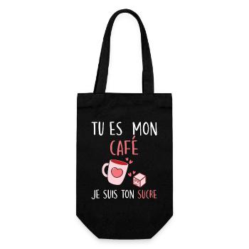 Blague Café Humour Saint Valentin Couple - Sac à bouteille - noir - Devant