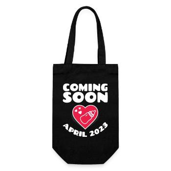 Naissance Avril 2023 Futur Bébé Avril 2023 - Sac à bouteille - noir - Devant