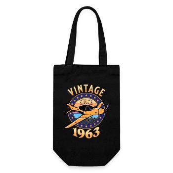 Leidenschaftliche Luftfahrt 1963 60-jähriges Jubiläum - Geschenkbeutel für Flaschen - Schwarz - Vorne