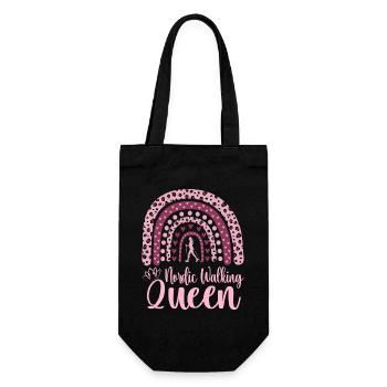 Nordic-Walking-Frau Königin des Nordic Walking - Geschenkbeutel für Flaschen - Schwarz - Vorne