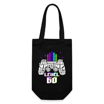 Geek Level 60 Geburtstag Gamer 60 Jahre alt - Geschenkbeutel für Flaschen - Schwarz - Vorne