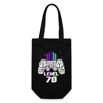 Geek Level 70 Anniversary Gamer 70 Years - Gift Bag for Bottles - black - Front