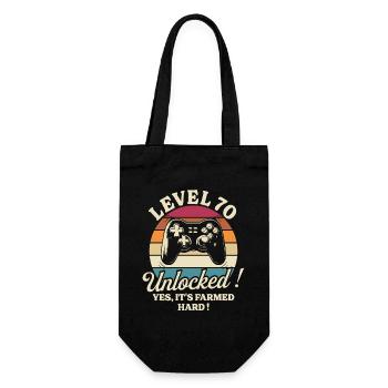 Player Level 70 Anniversary Gamer 70 Years - Gift Bag for Bottles - black - Front
