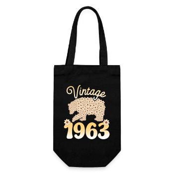 Geburtstagsfeier 1963 Frau 60 Jahre Jubiläum - Geschenkbeutel für Flaschen - Schwarz - Vorne