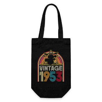 Jahrgang 1953 Musiker Schlagzeuger 70 Jahre Jubiläum - Geschenkbeutel für Flaschen - Schwarz - Vorne