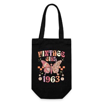 Geburtstagsfeier Frau 1963 60 Jahre Jubiläum - Geschenkbeutel für Flaschen - Schwarz - Vorne