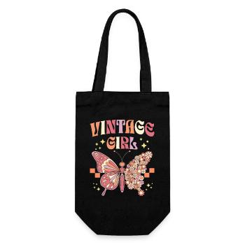 Woman mom retro style for vintage girl - Gift Bag for Bottles - black - Front