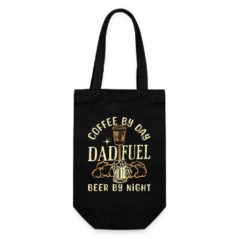 Humor Kaffee Bier Papa - Geschenkbeutel für Flaschen - Schwarz - Vorne