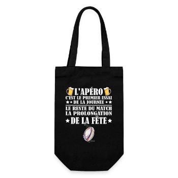 Humour Premier Essai Apéro Supporter Rugby - Sac à bouteille - noir - Devant