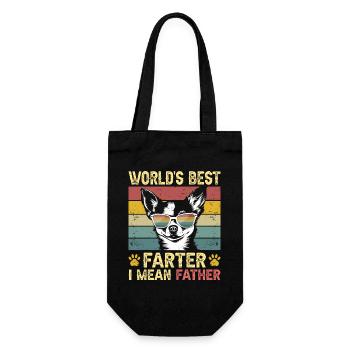 Vintage Dog Humorous Daddy Dog Chihuahua - Gift Bag for Bottles - black - Front