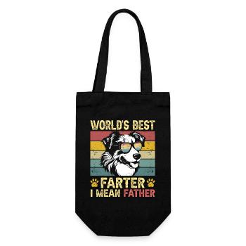 Vintage Humoristique Papa Chien Berger Australien - Sac à bouteille - noir - Devant